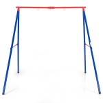 Costway Tugev metallist kiigeraam A-raamiga aiakiigeraam 194 x 184 x 180 cm punane + sinine