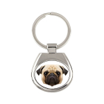 Mops - geomeetriline v&otilde;tmehoidja ripats pildi ja tekstiga Art-Dog, XS