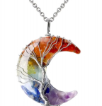 Kaelakee, kirurgiline teras, kuu, v&auml;rvilised mineraalid, kristall