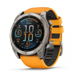 Garmin fēnix&reg; 8 &ndash; 51mm AMOLED Sapphire Titanium with Spark orange/graphite silicone band