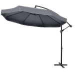 Outsunny cantilever p&auml;ikesevarju 295x295cm p&auml;ikesevarju k&auml;sikangiga s&auml;&auml;sev&otilde;rk 360&deg; p&ouml;&ouml;ratav aia p&auml;ikesevarju 8 inimese p&auml;ikesevarju r&otilde;du teras pol&uuml;ester