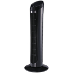 HOMCOM pjedestaalventilaator 45 W tornventilaator vaikne 3 ventilatsioonitasandit, 70&deg; v&otilde;nkumine, ABS, must, &Oslash;27 x K75 cm