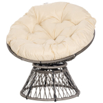 Papasan-tool, korvistool, istmispadi, kunstrotang, p&ouml;&ouml;rlev, metallraam, 87 x 97 x 86 cm, beež