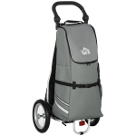 HOMCOM kaubavanker ja ostuk&auml;ru 2 in 1 Jalgrattahaagisele, &uuml;hendusklambritega, 24,3kg, 55L, alumiinium+Oxford, hall+h&otilde;be, 53x43x110cm