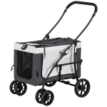 Koerabuggy Lemmikloomabuggy kuni 10 kg kokkupandav eemaldatav korv 81 x 58 x 97,5 cm must + hall + valge