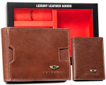 Kinkekomplekt: meeste nahast rahakott, &uuml;mbris ja v&otilde;tmehoidja &ndash; Peterson P19