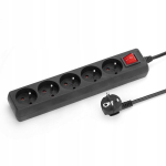 Pikendusriba montis 3 m 5 tk. Pistikupesad mustad 16a 230v 20ip