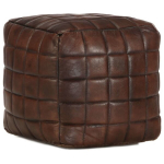 vidaXL tumba tumepruun 40 x 40 x 40 cm ehtne kitsenahk, Ruda