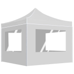 vidaXL kokkupandav peotelk seintega, alumiinium, 3 x 3 m, valge