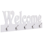 vidaXL seinale kinnitatav riidenagi, WELCOME, valge, 74 x 29,5 cm