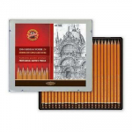 Koh-I-Noor pliiatsite komplekt professionaalseks joonistamiseks HB-10H-8B, 24tk