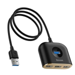 Baseus Square Round USB Adapter, HUB USB 3.0 to 1x USB 3.0 + 3x USB 2.0.1m (Must)