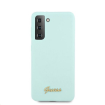 GUHCS21MLSLMGLB Guess Silicone Metal Logo Script Cover for Samsung G996 Galaxy S21+ Light Blue