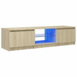 vidaXL telerialus LED-tuledega, Sonoma tamm, 140 x 40 x 35,5 cm