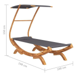 vidaXL katusega v&otilde;rkkiik, 100x198x150 cm, painutatud puit, antratsiit