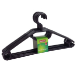 Plastikust riidepuud, 10 tk, valge / must / hall