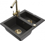Graniidist k&ouml;&ouml;givalamu Mexen Carlos koos segisti ja sifooniga, Black granite+Gold