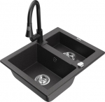 Graniidist k&ouml;&ouml;givalamu Mexen Carlos koos segisti ja valamuga, Black granite+Black