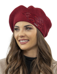 Vivisence naiste barett elegantne talvem&uuml;ts soe ja hubane peakate talvel ja s&uuml;gisel soe paks trikim&uuml;ts, klassikaline m&uuml;ts naistele, valmistatud eu, burgundia, &uuml;ks suurus sobib k&otilde;igile, Vienas dydis tinka visiems