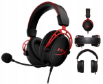 Mustad punased juhtmevabad k&otilde;rvaklapid Hyperx Cloud Alpha m&auml;ngimiseks