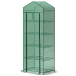 Minikasvuhoone lilledele v&otilde;i k&ouml;&ouml;giviljadele, teras, plastik, 69L x 49S x 193K cm, roheline, Žalioji