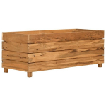 taimelava，taimekast，&otilde;iepott 100 x 40 x 38 cm, taast&ouml;&ouml;deldud tiikpuu ja teras CFE16823