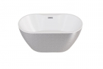 Vann Besco Navia mustvalge, 150 x 80 cm, kroomitud sifooniga