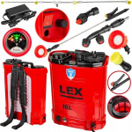 Akutoitega surveprits LEX 16L, teleskoopiline metallist lant&scaron;, 12V 12Ah aku, 5 pihustite otsikud