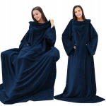 Soe paks pehme varrukatega pleed 2in1 pleed-dressipluus hommikumantel Xxl