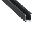 Alumiiniumist W-profiil LED-ribadele - must - 2m