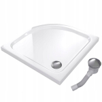 Du&scaron;ialus poolringikujuline 80x80 Slim madal 5 cm valge White koos sifooniga