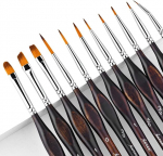 Paint Brush Set - 11 Premium peenikeste detailide pintslikomplekt akr&uuml;&uuml;lile, akvarellile, miniatuuridele, mudelile, Warhammer 40 K, ideaalne peenikeste v&auml;rvimispintslite, numbrite j&auml;rgi v&auml;rvimise pintslite, miniatuursete pintslite jaoks, pintslikomplekt