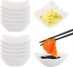 12 mini keraamilise dipikastme kausi komplekt - 7,4 x 3,5 cm kastmekausid - v&auml;ikesed dipikastmekausid - portselanist magustoidukausid - valged serveerimiskausid, n&otilde;udepesumasinas ja mikrolaineahjus kasutatavad, kastmete, toiduvalmistamise koostisosad ...
