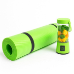 Kaasaskantav USB blender 380 ml koos rohelise jooga- ja treeningmatiga &ndash; treeningkomplekt, roheline