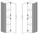 K&otilde;rge vannitoakapp, valge GLAMOUR 36 x 139 x 32 cm