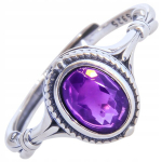 H&otilde;bes&otilde;rmus amet&uuml;st lilla 925 | Kuninglik lihv | Elegantne ovaal