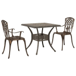 3-osaline aed bistroo komplekt pruuni ja valge alumiiniumi CFE401623