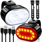 Eesmine ja tagumine led jalgrattalamp lenksule, usb komplekt, v&otilde;imas