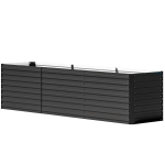 Outsunny t&otilde;stetud lillepeenar ilmastikukindel, istutusalune k&uuml;lmraamiga aiapeenar istutuskast tsingitud terasest, lillekast terrassile ja aeda, 240 x 60 x 60 cm, Tamsiai pilka