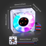 Geeekpi Raspberry Pi 4 ventilaator Dc 5 V harjadeta Rgb Cpu Pwm ventilaator sinise taustvalgustusega 40 x 40 x 10 mm Raspberry Pi 4 Model B, 3b +, Raspberry Pi 3/2 Model B jaoks (v&auml;rviline)