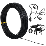 Must k&auml;sit&ouml;&ouml;vask traat k&auml;sit&ouml;&ouml; jaoks 30 m x 1 mm, must matt alumiiniumtraat, diy ehtetraat, modelleerimistraat, roostevaba traat ehete valmistamiseks ja k&auml;sit&ouml;&ouml;ks