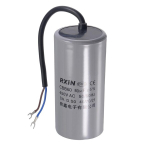 Sourcing map Cbb60 k&auml;ivitus kondensaator klemmkruviga &otilde;hukompressorile, veepumba mootorile, 2 juhet, 80uf 450v 50/60hz silindriline pol&uuml;prop&uuml;leenkile 123 x 60 mm