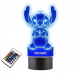 Lambil klaasil Muinasjutt Lilo ja Stich 3d graveeritud Led Rgb + pult 16 v&auml;rvi