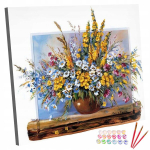 Maalimine numbrite j&auml;rgi raamil raam lillekimp 40x50 cm