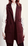 Naiste pikk vest, Made in Italy, burgundiapunane, Universaalne