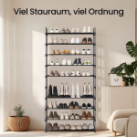 Jalan&otilde;ude riiul, 10-tasandiline Schuhregal, 30 x 92 x 194 cm, must