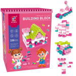 Ehitusklotside komplekt Building Blocks Pink Paradise, 330-osaline, roosa alusplaat