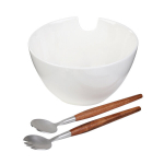 MOOKA | keraamiline salatikaussi koos s&ouml;&ouml;giriistadega valge | 24 cm | 967904