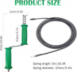 Lylidia &auml;ravooluspiraal torude puhastusspiraal 10 mm x 5 m &auml;ravoolupuhastusspiraal &auml;ravoolupuhastusv&otilde;ll roostekaitse &auml;ravoolutoru ummistuste eemaldaja ummistuste eemaldamine tualettidele, kanalile