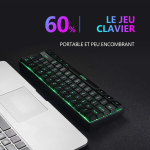 Redthunder 60% klaviatuuri ja hiire komplekt 2 &uuml;hes prantsuse Azerty mini klaviatuur &uuml;likompaktne taustvalgustusega Rgb 62 klahvi 6 klahvi 7200 Dpi Pc Mac Ps5 Xbox m&auml;nguritele